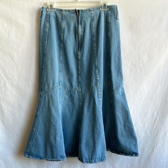 Vintage midi–maxi blue denim cotton skirt, size M - Picture 4 of 7